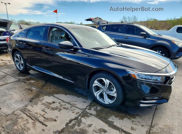 1HGCV1F52JA031819 2018 HONDA ACCORD Черный Передняя правая четверть