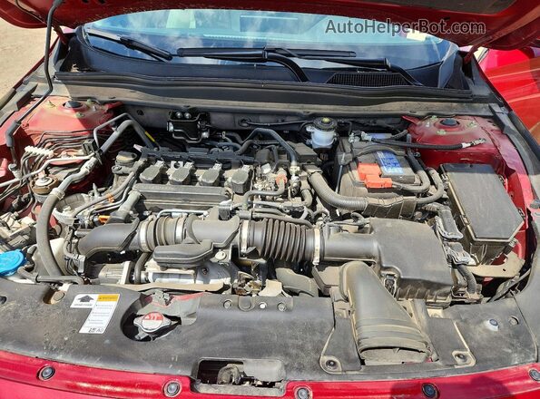 1HGCV1F52MA061455 2021 HONDA ACCORD Красный Вид задней части салона