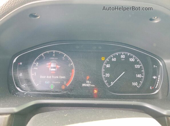 1HGCV1F54KA107400 2019 HONDA ACCORD Черный Вид щитка приборов