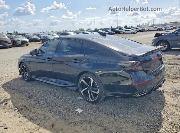 1HGCV1F54KA107400 2019 HONDA ACCORD Черный Задняя левая четверть
