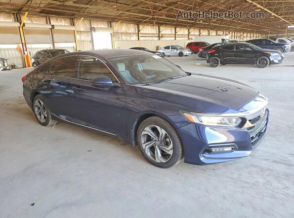 1HGCV1F56KA133898 2019 HONDA ACCORD Синий Передняя правая четверть