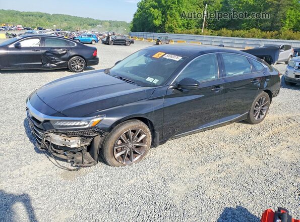 1HGCV1F57MA057059 2021 HONDA ACCORD Черный Передняя левая четверть