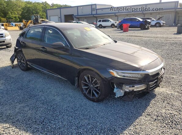 1HGCV1F57MA057059 2021 HONDA ACCORD Черный Передняя правая четверть