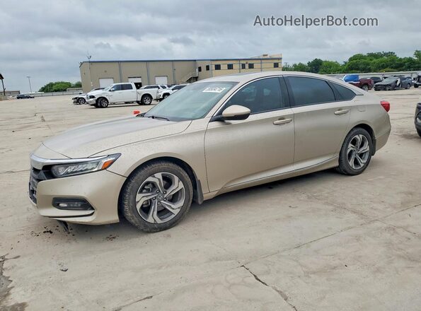 1HGCV1F5XJA039876 2018 HONDA ACCORD Желто-коричневый Передняя левая четверть