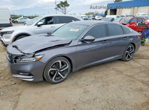 1HGCV2E31JA014046 2018 HONDA ACCORD Серый Передняя левая четверть