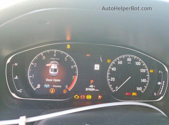 1HGCV2F31LA030376 2020 HONDA ACCORD White Widok zestawu wskaźników