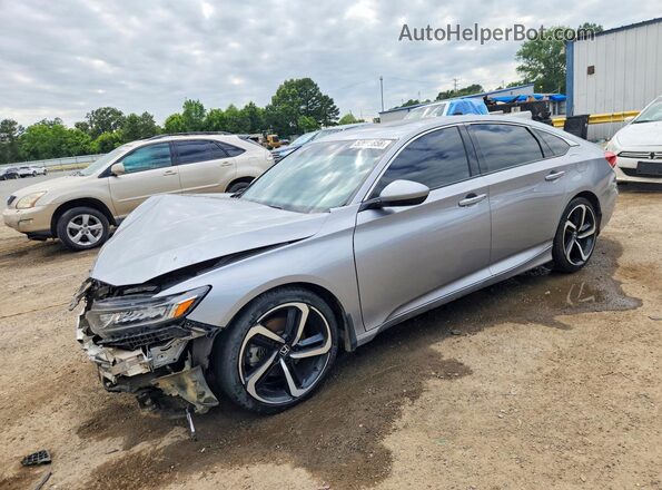 1HGCV2F34KA014137 2019 HONDA ACCORD Silver Vista tres cuartos delantera izquierda