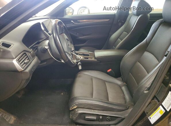 1HGCV2F36KA022434 2019 HONDA ACCORD Черный Вид салона спереди
