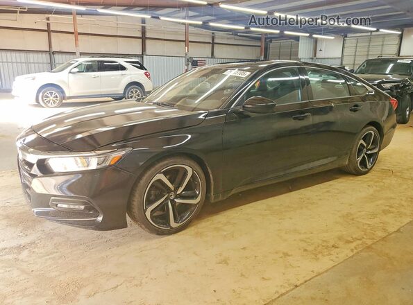 1HGCV2F36KA022434 2019 HONDA ACCORD Черный Передняя левая четверть