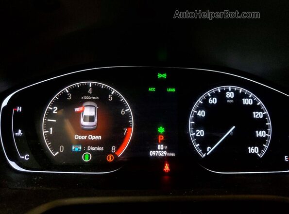 1HGCV2F36KA022434 2019 HONDA ACCORD Черный Вид щитка приборов