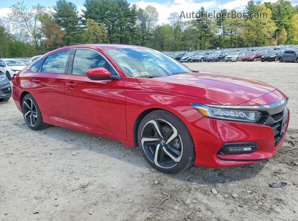 1HGCV2F37KA002936 2019 HONDA ACCORD Красный Передняя правая четверть