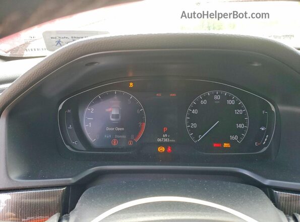 1HGCV2F37KA002936 2019 HONDA ACCORD Красный Вид щитка приборов