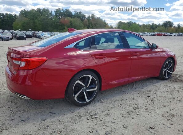 1HGCV2F37KA002936 2019 HONDA ACCORD Красный Задняя правая четверть