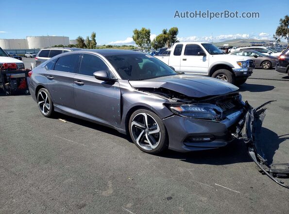 1HGCV2F37KA015234 2019 HONDA ACCORD Серый Передняя правая четверть