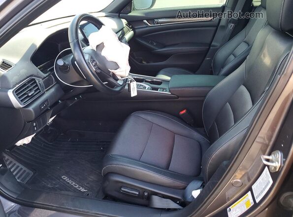 1HGCV2F37KA015234 2019 HONDA ACCORD Серый Вид салона спереди