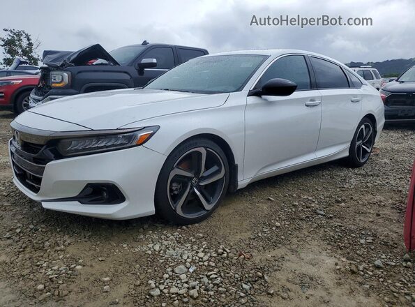 1HGCV2F37MA003653 2021 HONDA ACCORD White Передня ліва чверть