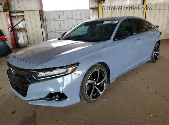 1HGCV2F37MA029668 2021 HONDA ACCORD Blue Przód lewy