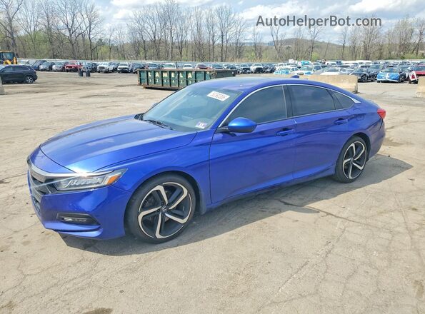 1HGCV2F38KA011984 2019 HONDA ACCORD Blue Przód lewy
