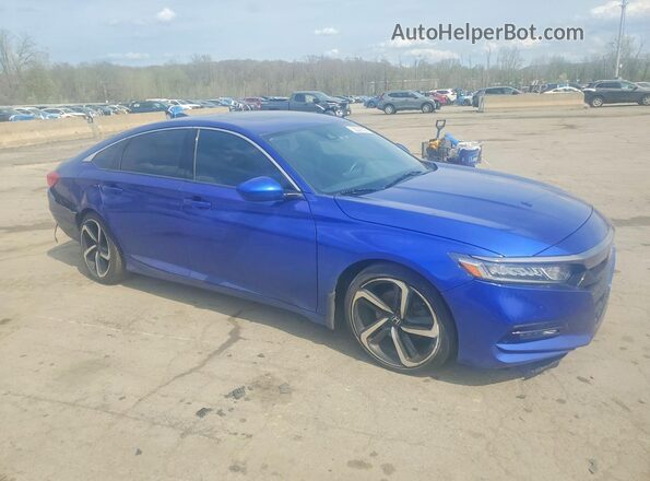 1HGCV2F38KA011984 2019 HONDA ACCORD Blue Przód prawy