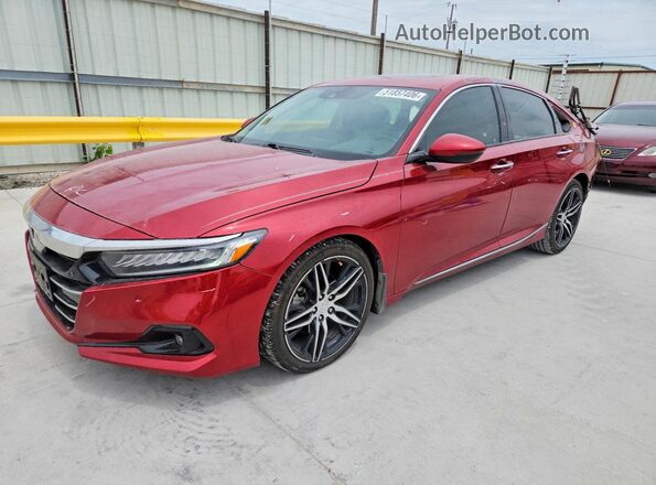 1HGCV2F90MA015907 2021 HONDA ACCORD Red Przód lewy