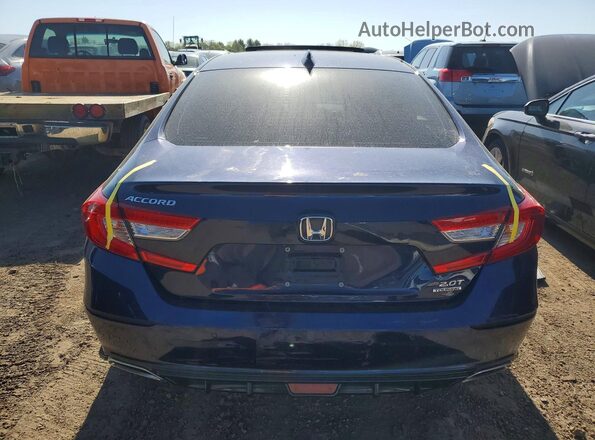 1HGCV2F96KA012927 2019 HONDA ACCORD Синий Вид сзади