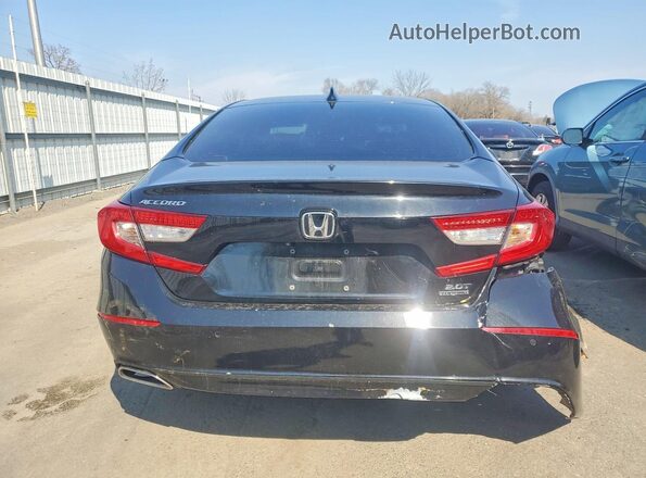 1HGCV2F99JA024567 2018 HONDA ACCORD Black Widok z tyłu