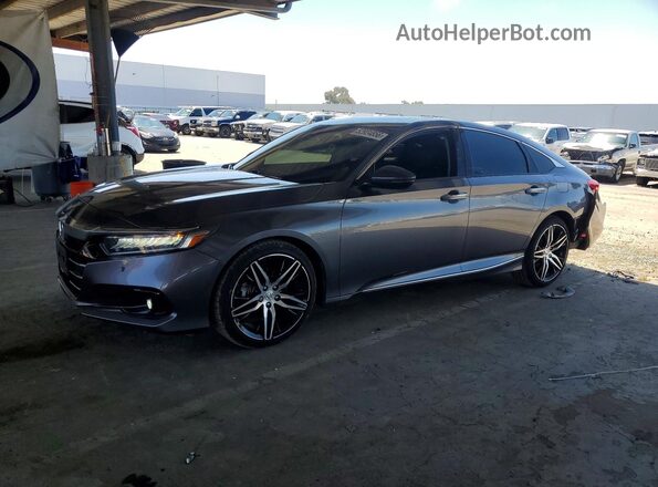1HGCV2F99MA007417 2021 HONDA ACCORD Gray Передня ліва чверть