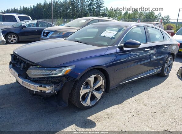 1HGCV2F9XJA012735 2018 HONDA ACCORD Blue Przód lewy