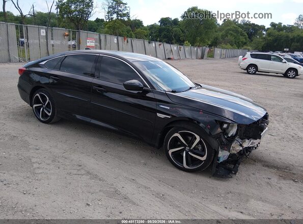 1HGCV3F22NA041905 2022 HONDA ACCORD HYBRID Черный Передняя правая четверть