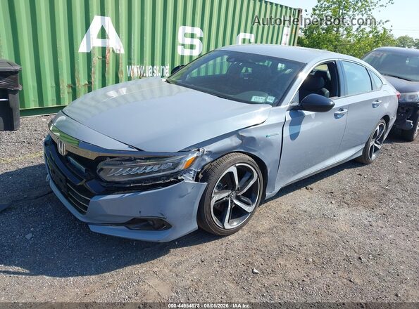 1HGCV3F25NA017811 2022 HONDA ACCORD HYBRID Серый Передняя левая четверть