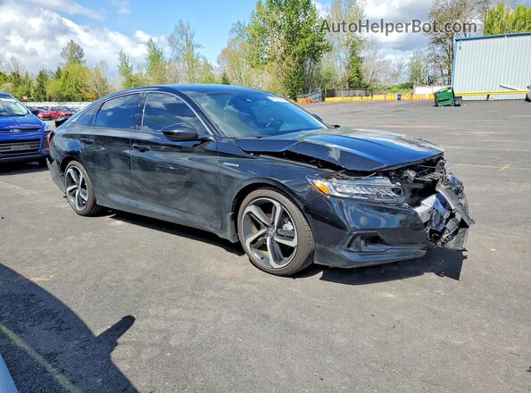 1HGCV3F28NA044193 2022 HONDA ACCORD Black Przód prawy