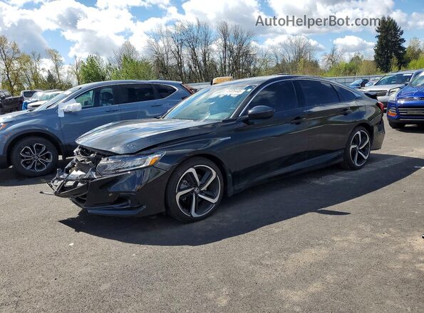 1HGCV3F28NA044193 2022 HONDA ACCORD Black Przód lewy
