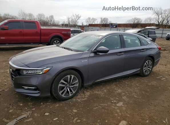 1HGCV3F50KA015924 2019 HONDA ACCORD Серый Передняя левая четверть