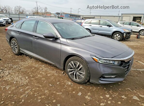 1HGCV3F50KA015924 2019 HONDA ACCORD Серый Передняя правая четверть