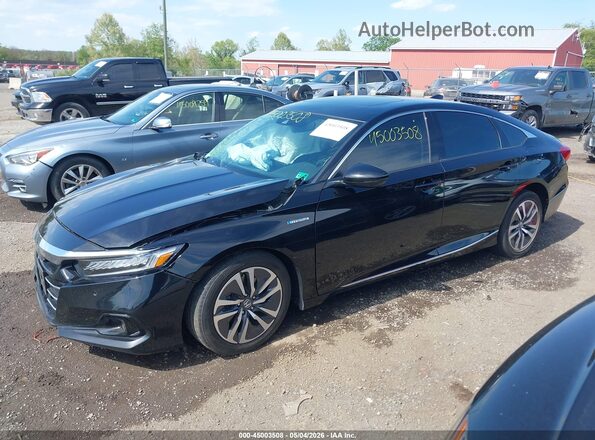 1HGCV3F52NA026086 2022 HONDA ACCORD HYBRID Black Передня ліва чверть