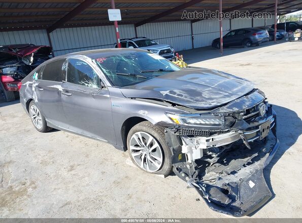 1HGCV3F54NA007622 2022 HONDA ACCORD HYBRID Серый Передняя правая четверть