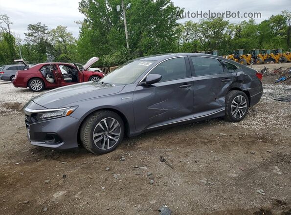 1HGCV3F57MA021707 2021 HONDA ACCORD Серый Передняя левая четверть