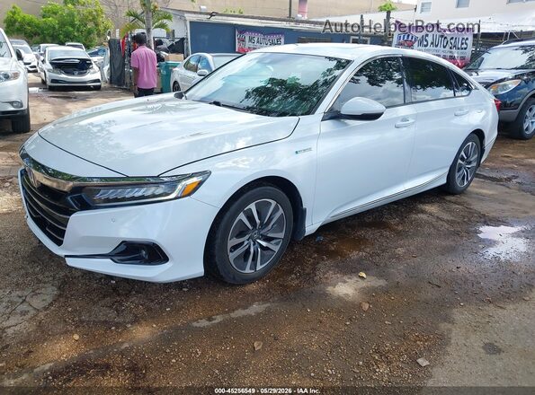 1HGCV3F57NA017481 2022 HONDA ACCORD HYBRID White Передня ліва чверть