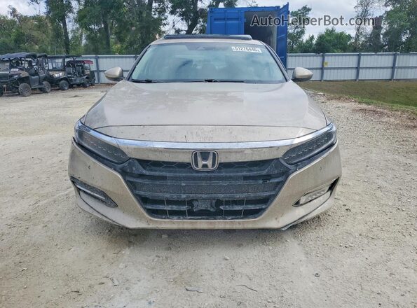 1HGCV3F90JA004729 2018 HONDA ACCORD Beige Widok z przodu