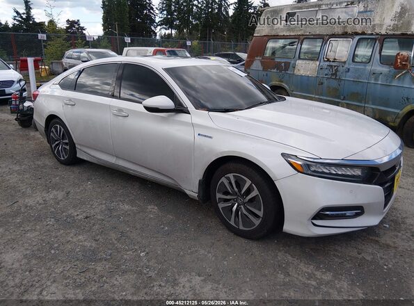 1HGCV3F93KA017850 2019 HONDA ACCORD HYBRID White Delantero derecho