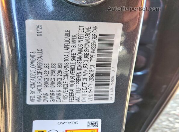 1HGCY1F27SA016733 2025 HONDA ACCORD Угольный Вид подкапотного пространства