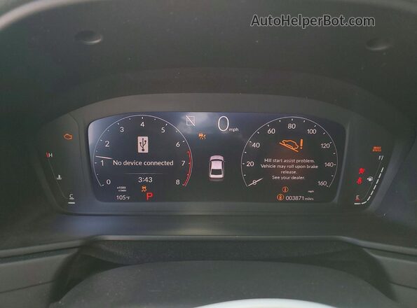 1HGCY1F42SA086593 2025 HONDA ACCORD White Widok zestawu wskaźników