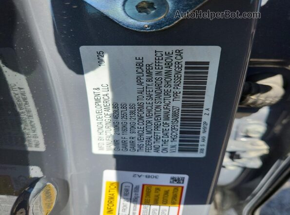 1HGCY2F51SA088527 2025 HONDA ACCORD Gray ძრავის განყოფილების ხედი