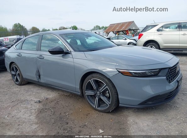 1HGCY2F52RA010641 2024 HONDA ACCORD HYBRID Серый Передняя правая четверть
