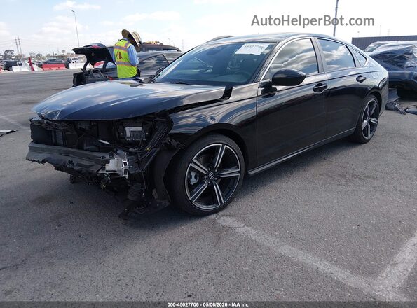1HGCY2F52RA028539 2024 HONDA ACCORD HYBRID Черный Передняя левая четверть