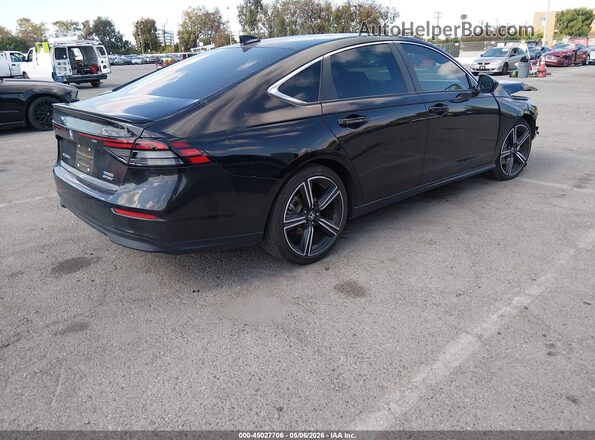 1HGCY2F52RA028539 2024 HONDA ACCORD HYBRID Черный Задняя правая четверть