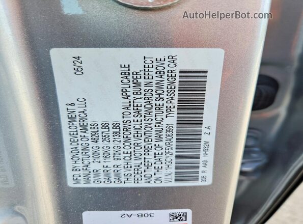 1HGCY2F5XRA063961 2024 HONDA ACCORD Silver Widok komory silnika