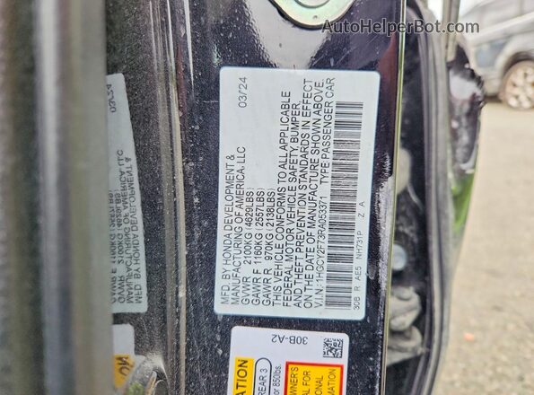 1HGCY2F73RA053371 2024 HONDA ACCORD Black Widok komory silnika