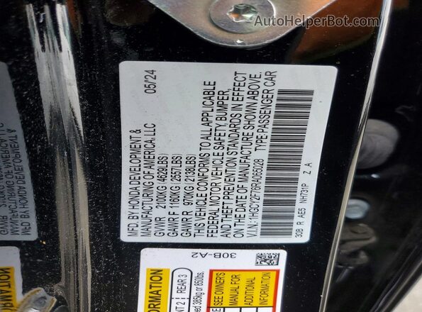 1HGCY2F76RA065028 2024 HONDA ACCORD Black ძრავის განყოფილების ხედი