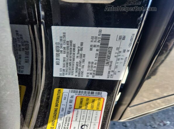1LN6L9SK8K5600528 2019 LINCOLN CONTINENTA Черный Вид наклейки с VIN-кодом